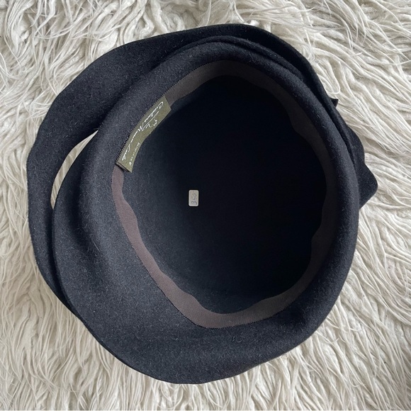 Creations Manon Lortie Vintage Black Felt Art to Wear Rose Bead Hat NWB One Size main image 10